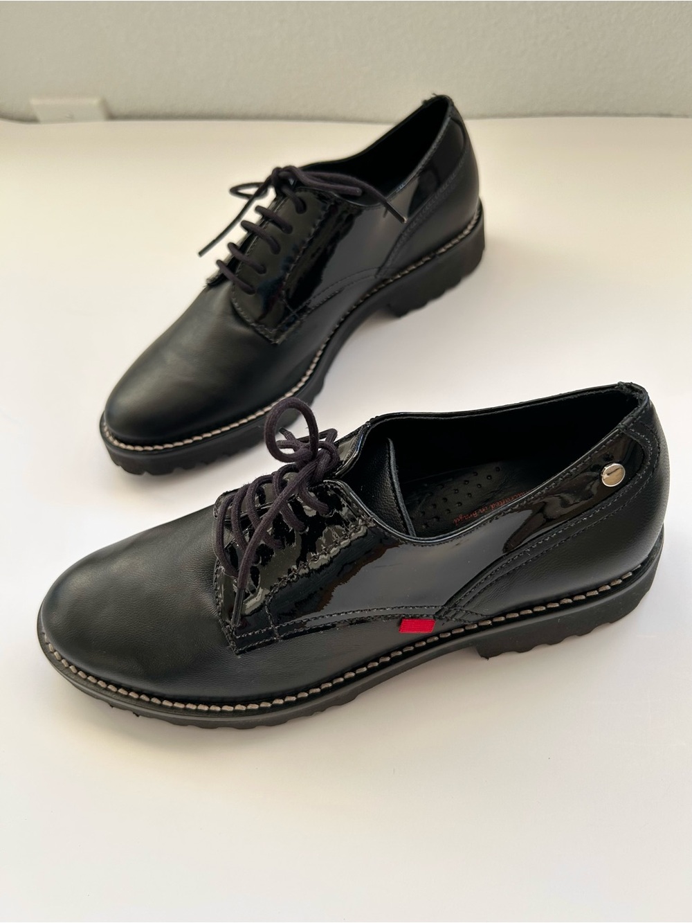 NWT Marc Joseph New York Columbus Circle Derby Black Leather RubberSole Sz 6.5 M